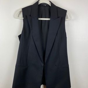 THEORY NWOT VIRGIN WOOL BLACK ANNEA BLAZER VEST  SZ8